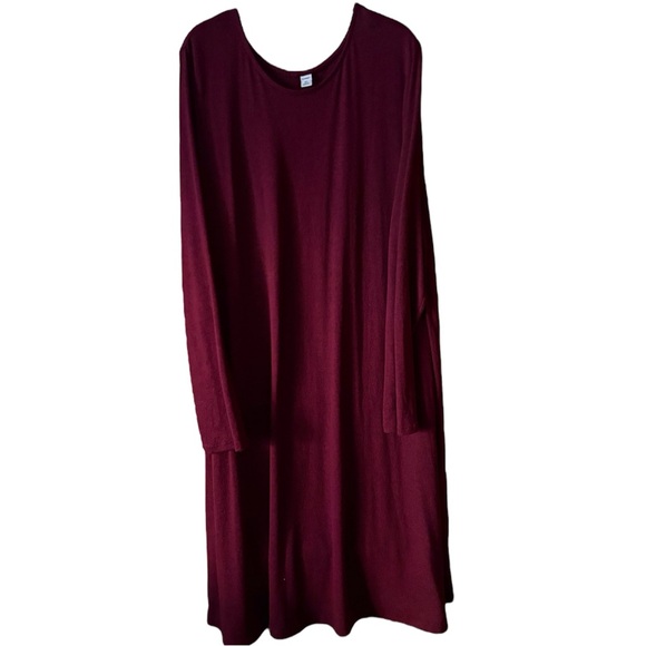 Old Navy Deep Red Long Sleeve Swing  Dress XXL Tall - Picture 2 of 3
